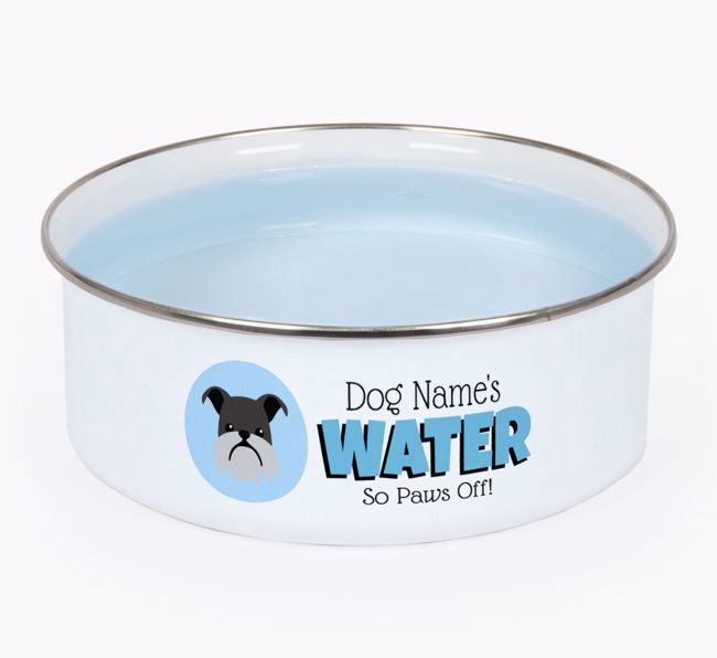 Water, Paws Off: Personalised {breedFullName} Enamel Dog Bowl